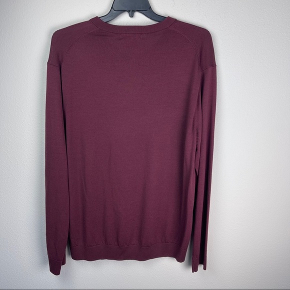 NWT Daniel Cremieux Men Signature V-Neck 100% merino wool sweater  maroon color - Picture 3 of 7